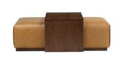 Jarmo Leather Ottoman with Walnut Table