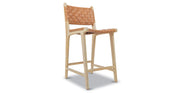 Banda Teak & Leather Counter Height Stool