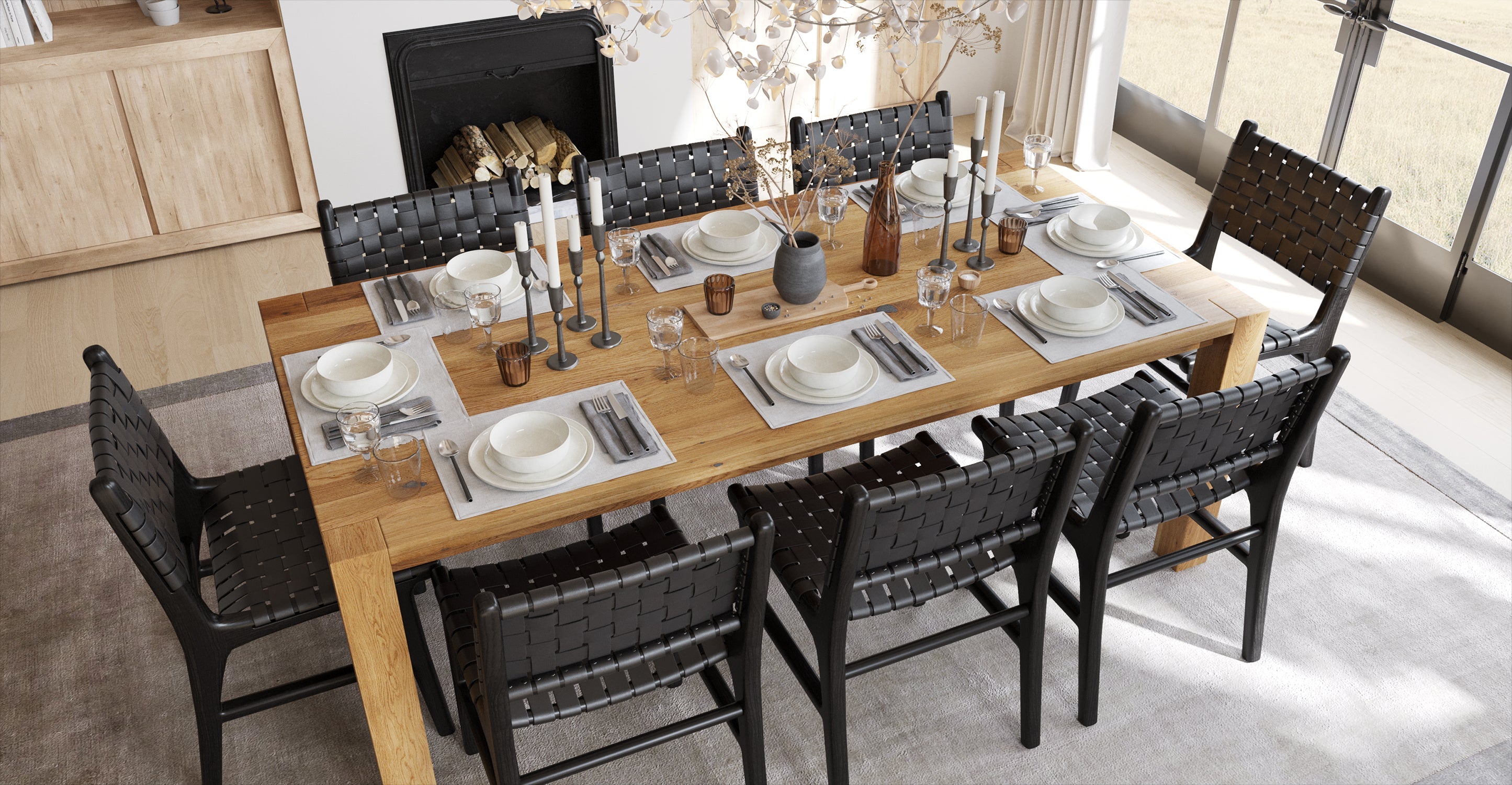 Banda Teak & Leather Dining Chair