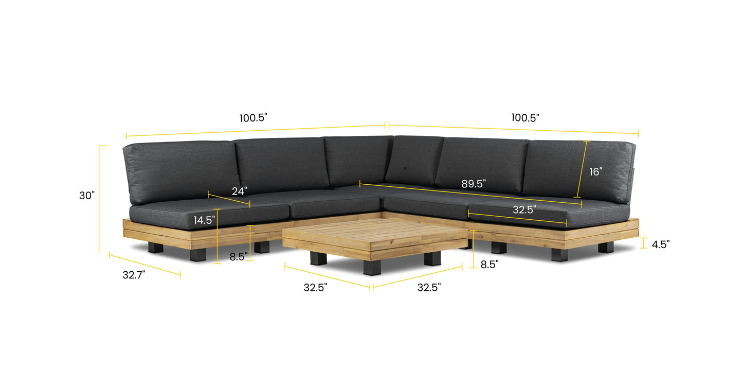 Celenza Modular Full-Corner Sectional Set with Coffee Table