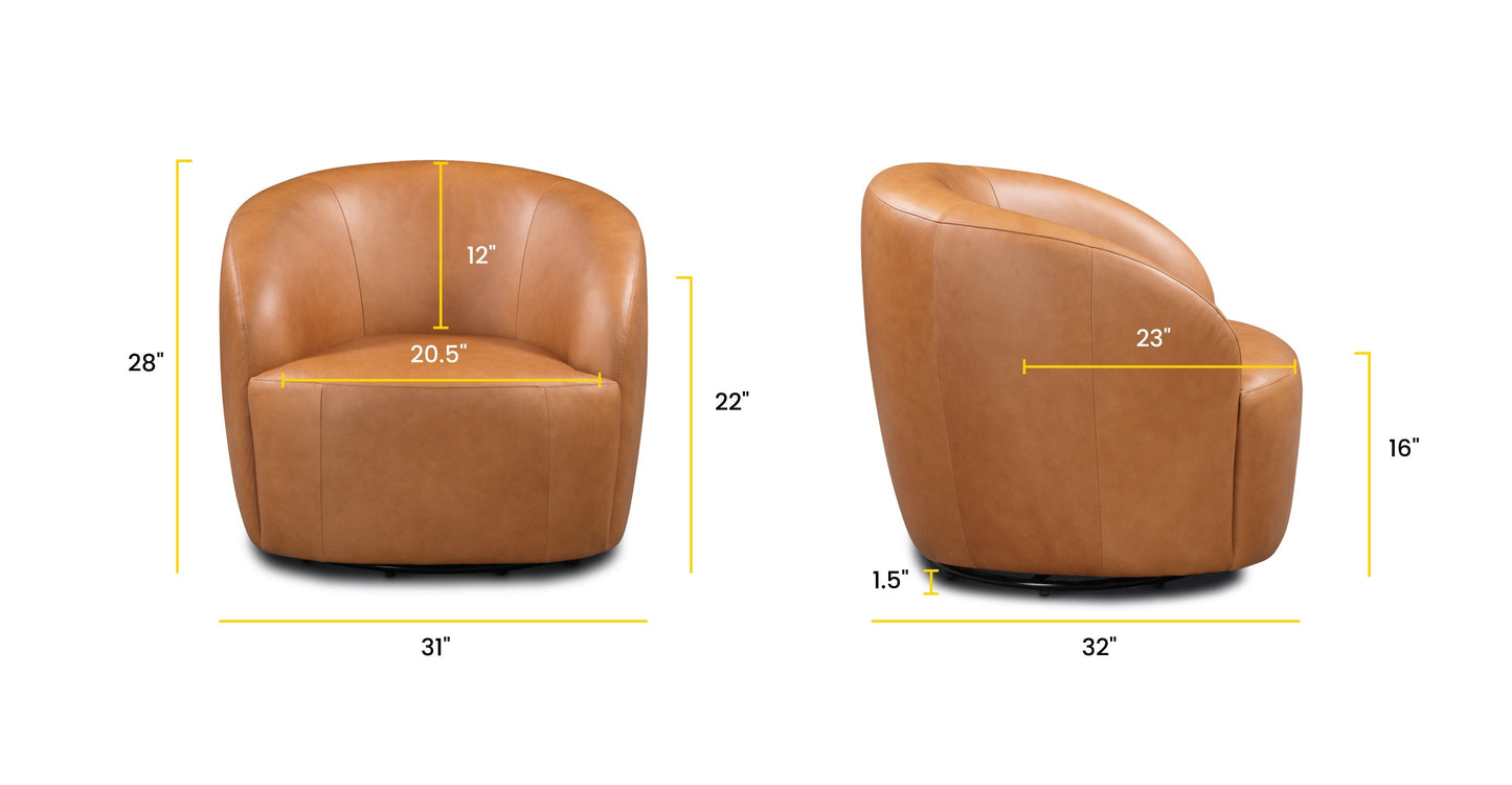 Alma Leather Swivel Chair