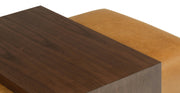 Jarmo Leather Ottoman with Walnut Table
