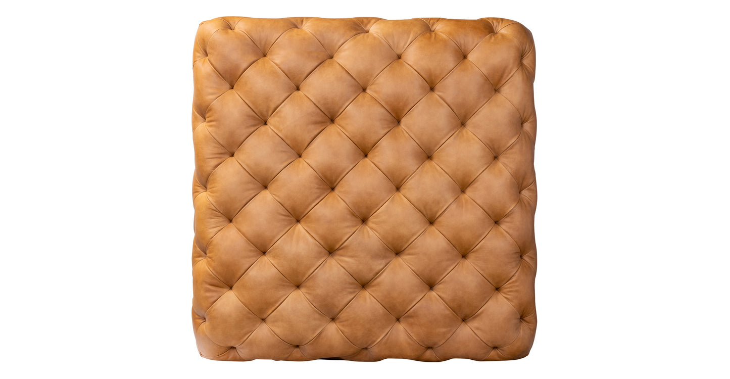 Turin Ottoman with Wood Legs