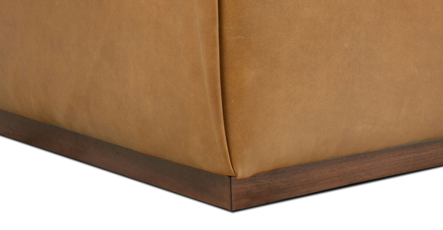Jarmo Leather Ottoman with Walnut Table