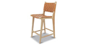 Banda Teak & Leather Counter Height Stool