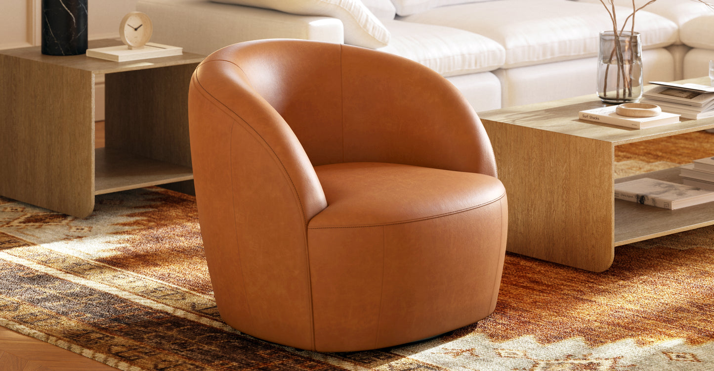 Alma Leather Swivel Chair