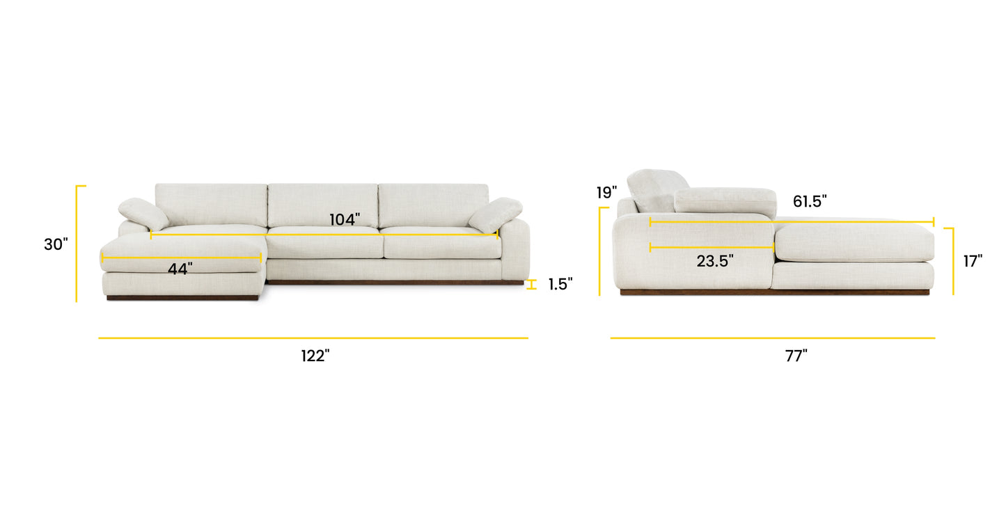 Malaga Left-Facing Sectional Sofa