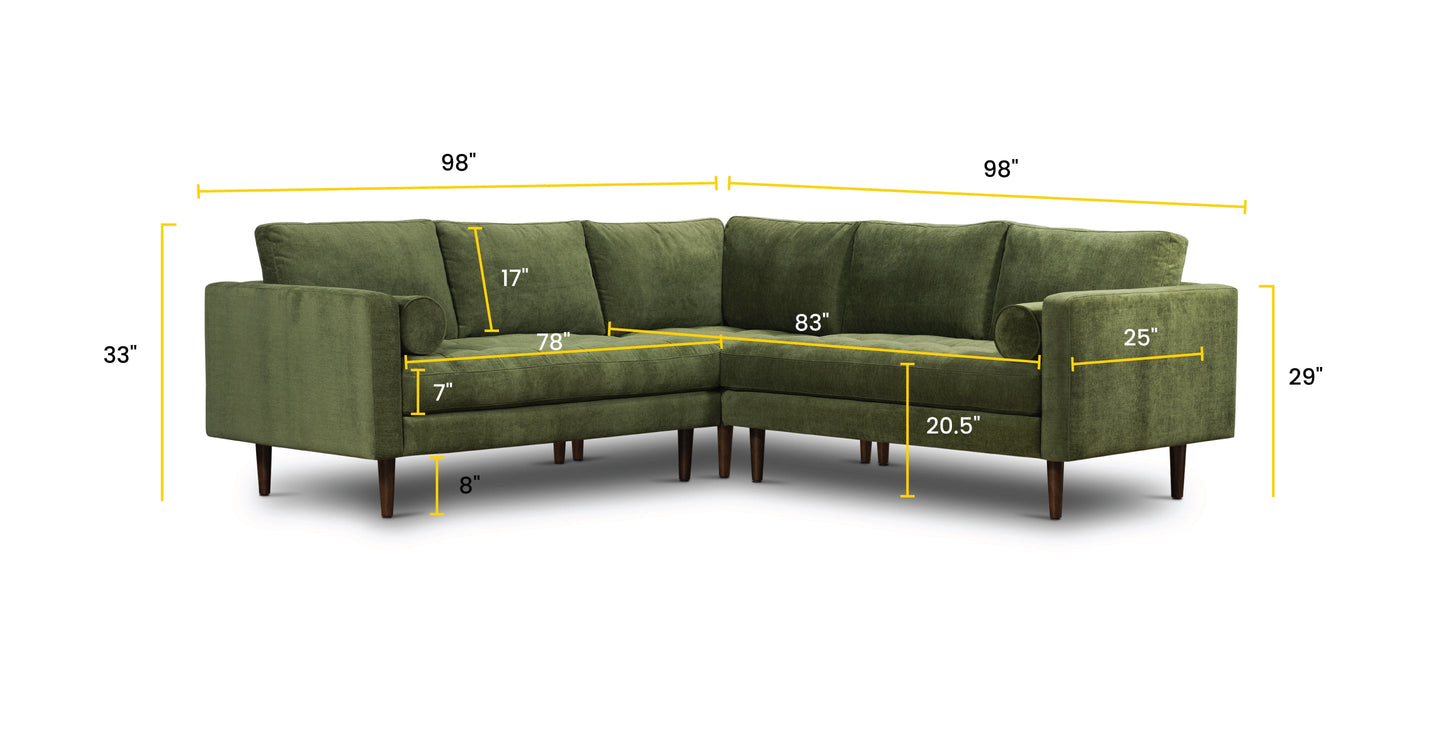 Napa Velvet Corner Sectional Sofa