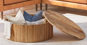 Deja 35" Round Coffee Table with Storage