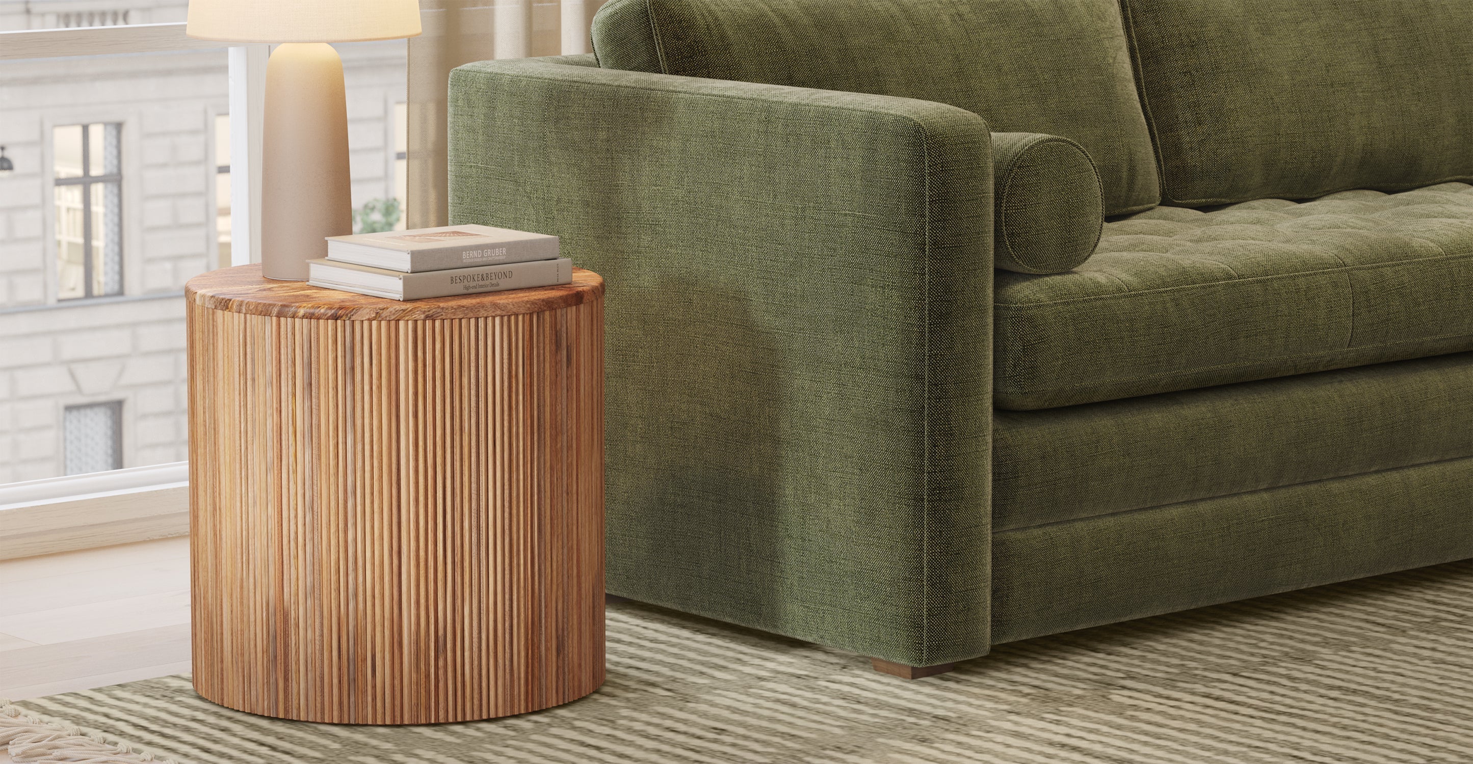 Deja Round Side Table with Storage