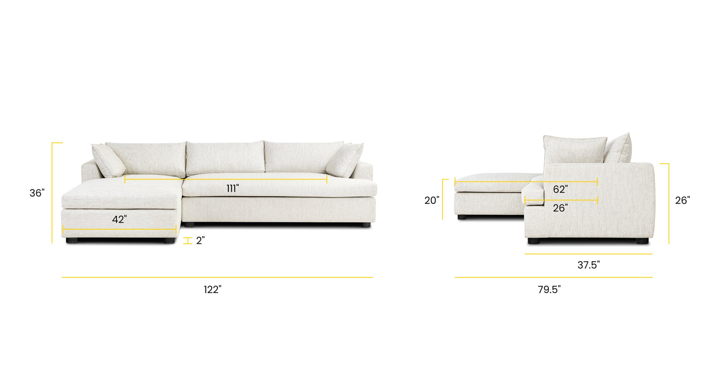 Milo Left-facing Sleeper Sectional