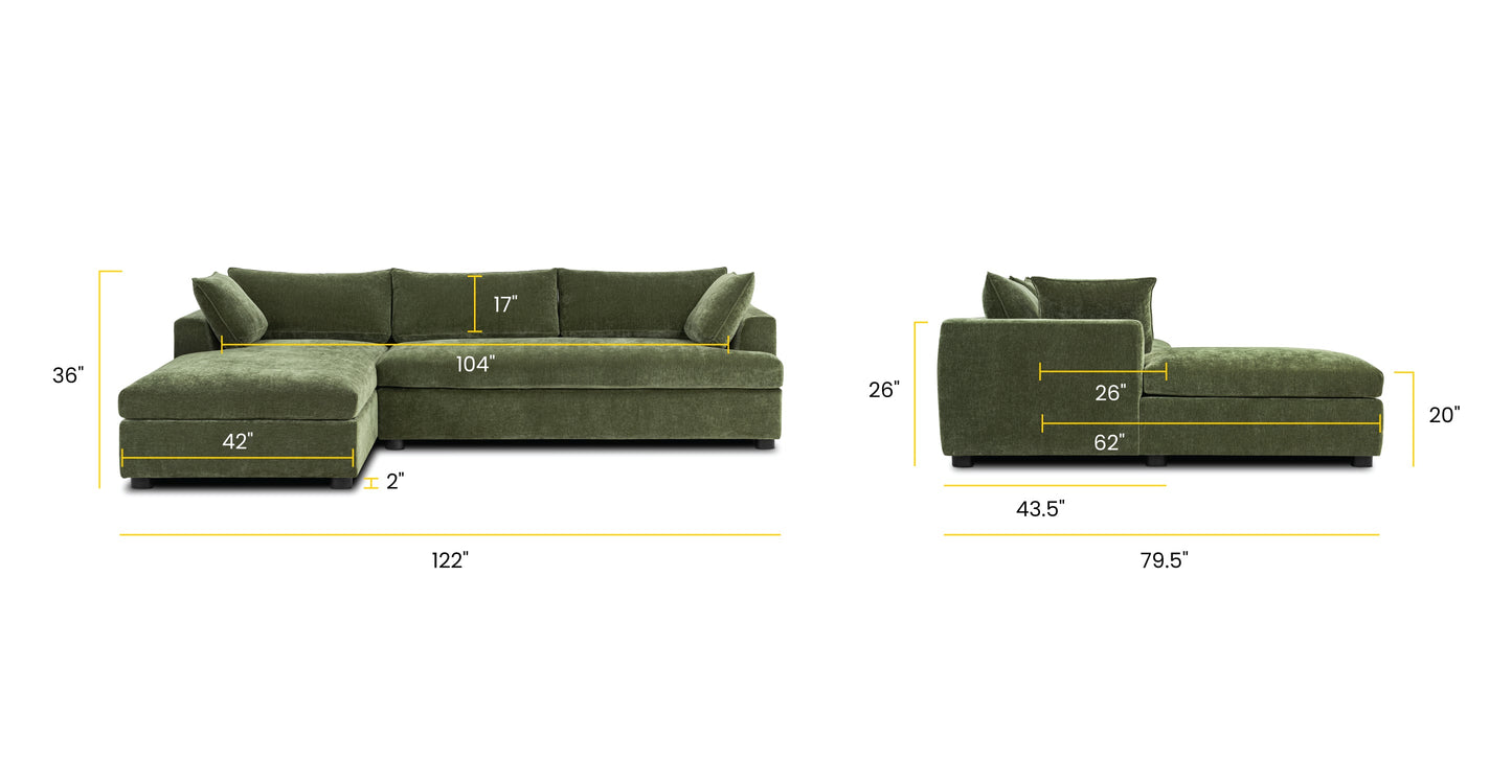 Milo Left-facing Sleeper Sectional