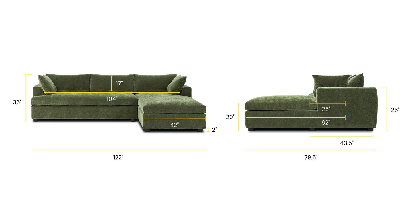 Milo Right-facing Sleeper Sectional