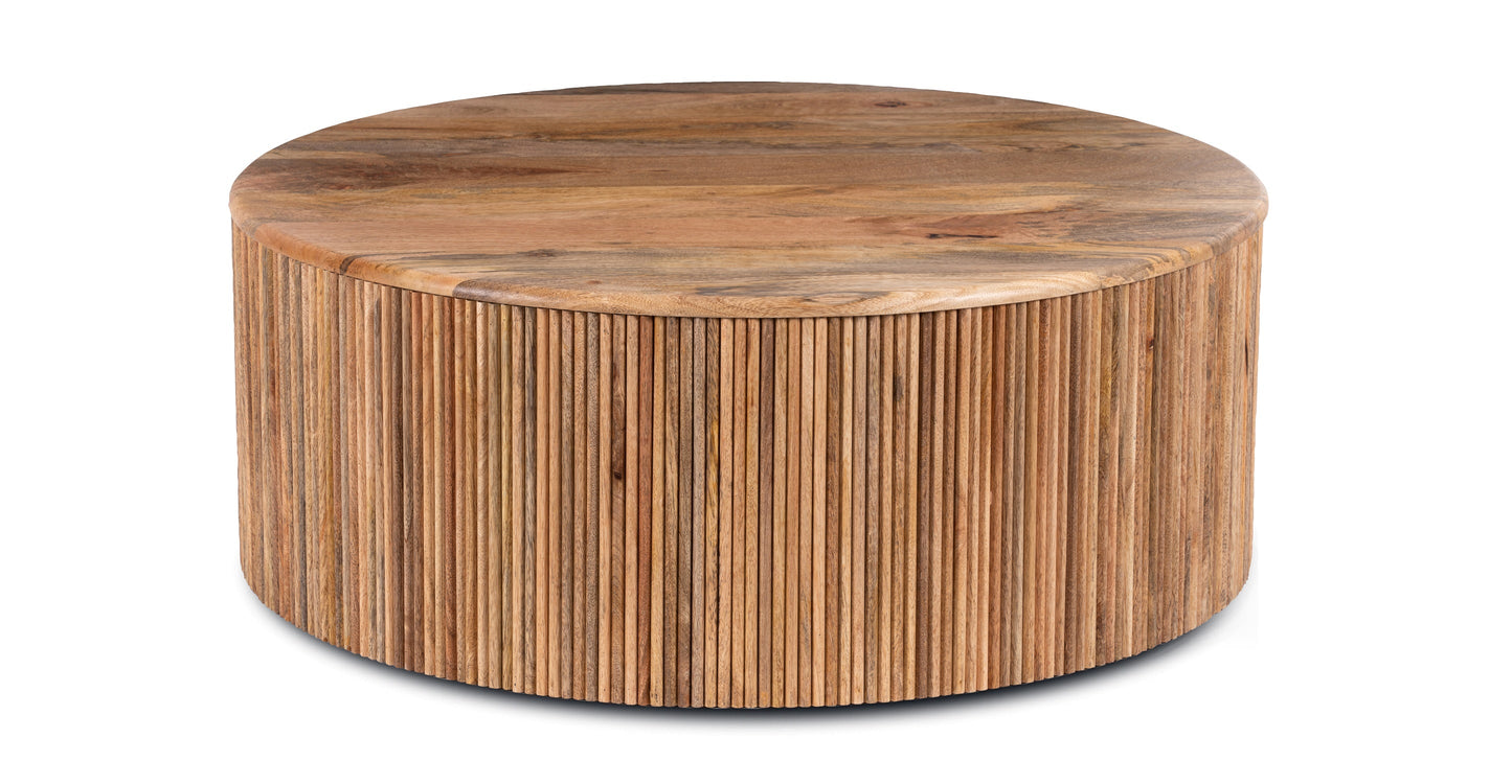 Deja 35" Round Coffee Table with Storage