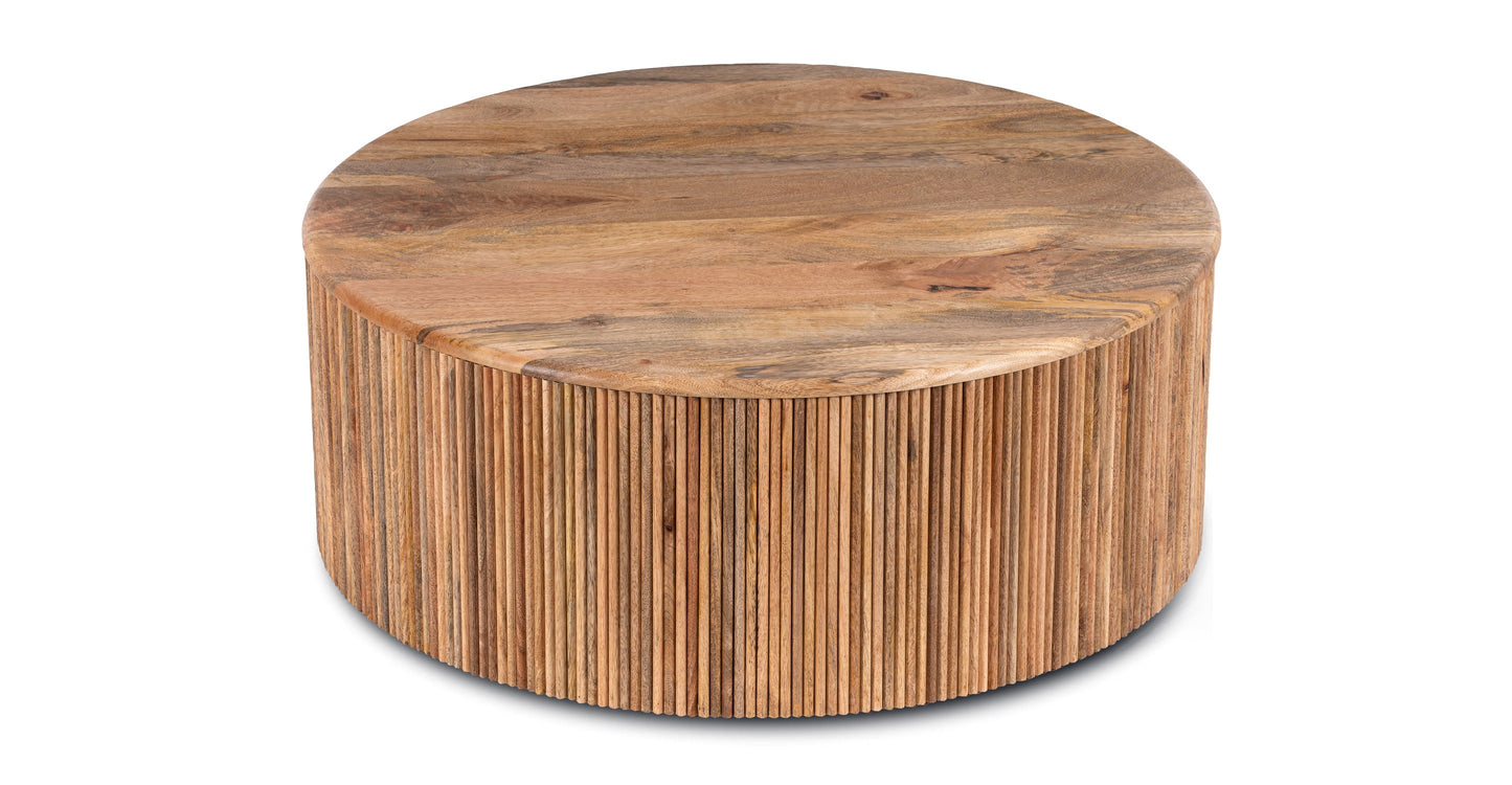 Deja 35" Round Coffee Table with Storage
