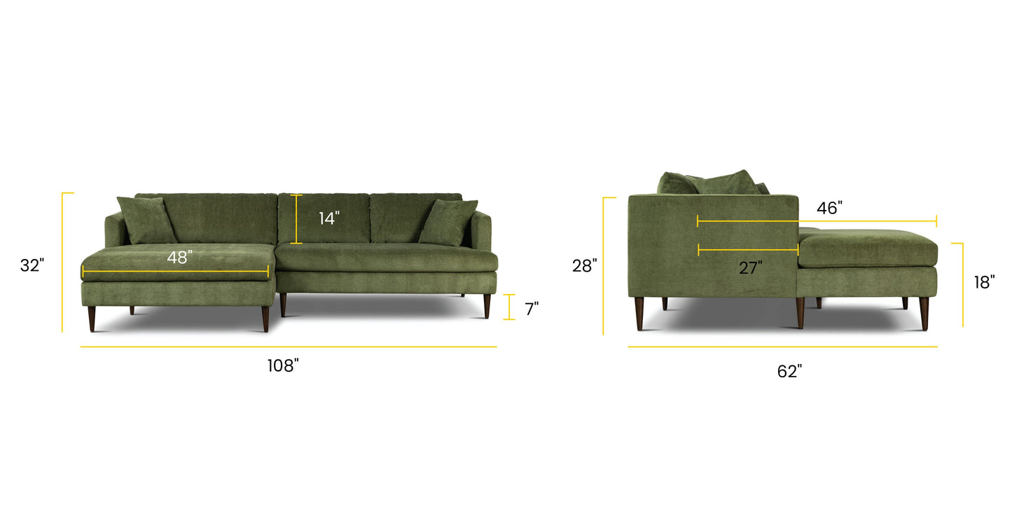 Lucerne Left-Facing Sectional with Extra-Wide Chaise