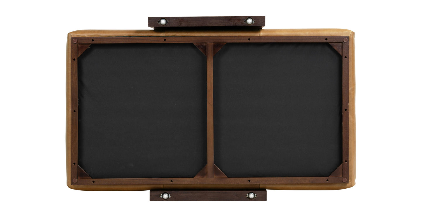 Jarmo Leather Ottoman with Walnut Table