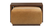 Jarmo Leather Ottoman with Walnut Table