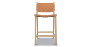 Banda Teak & Leather Counter Height Stool