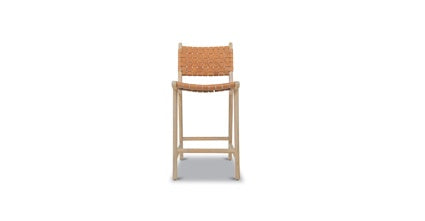 Banda Teak & Leather Counter Height Stool